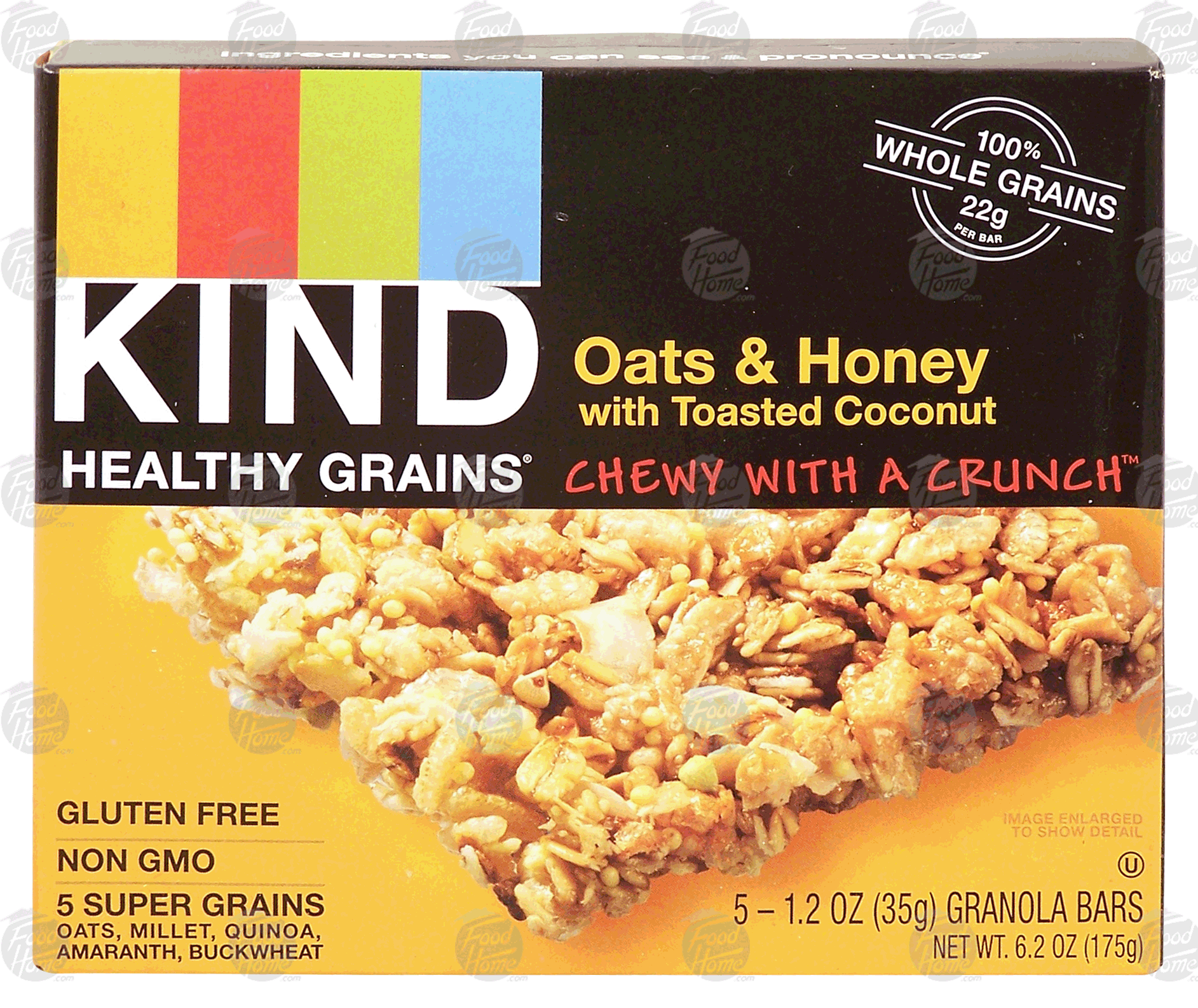 Kind Healthy Grains chewy with a crunch, oats & honey with toasted coconut, gluten free Full-Size Picture